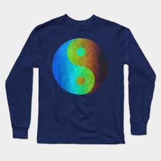 Earthy Yin and Yang Symbol Long Sleeve T-Shirt